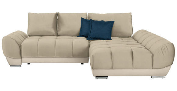 ECKSOFA in Blau, Beige  - Blau/Beige, MODERN, Textil/Metall (290/192cm) - Carryhome