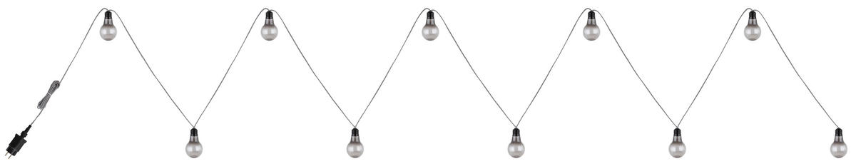 LICHTERKETTE  - Schwarz/Grau, Basics, Kunststoff (750/6/9cm) - Globo
