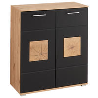SCHUHSCHRANK Schwarz, Eiche Artisan  - Chromfarben/Silberfarben, Basics, Holzwerkstoff/Metall (84/95/38cm) - Xora