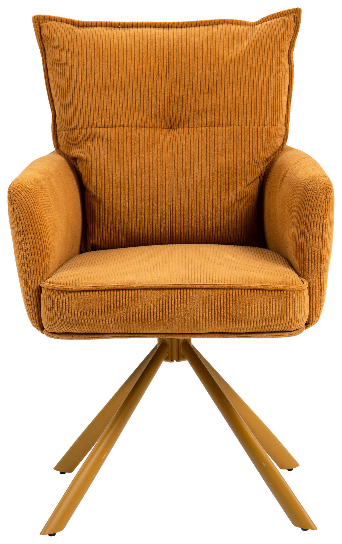 ARMLEHNSTUHL  in Feincord  - Orange, Design, Textil/Metall (61/95/67cm) - Novel
