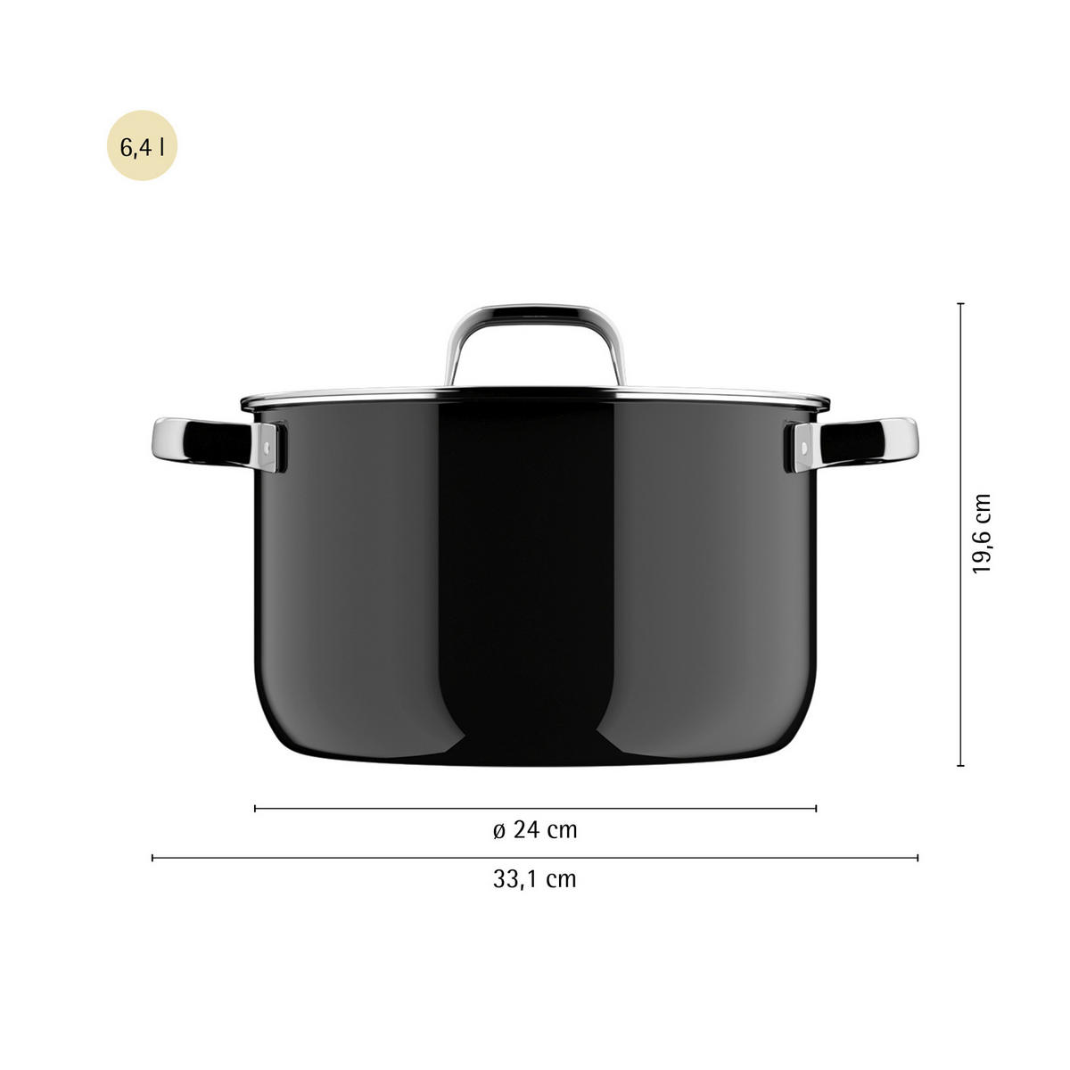KOCHTOPFSET Fusiontec Mineral Pro 4-teilig  - Schwarz, Basics, Metall (60/30/33cm) - WMF