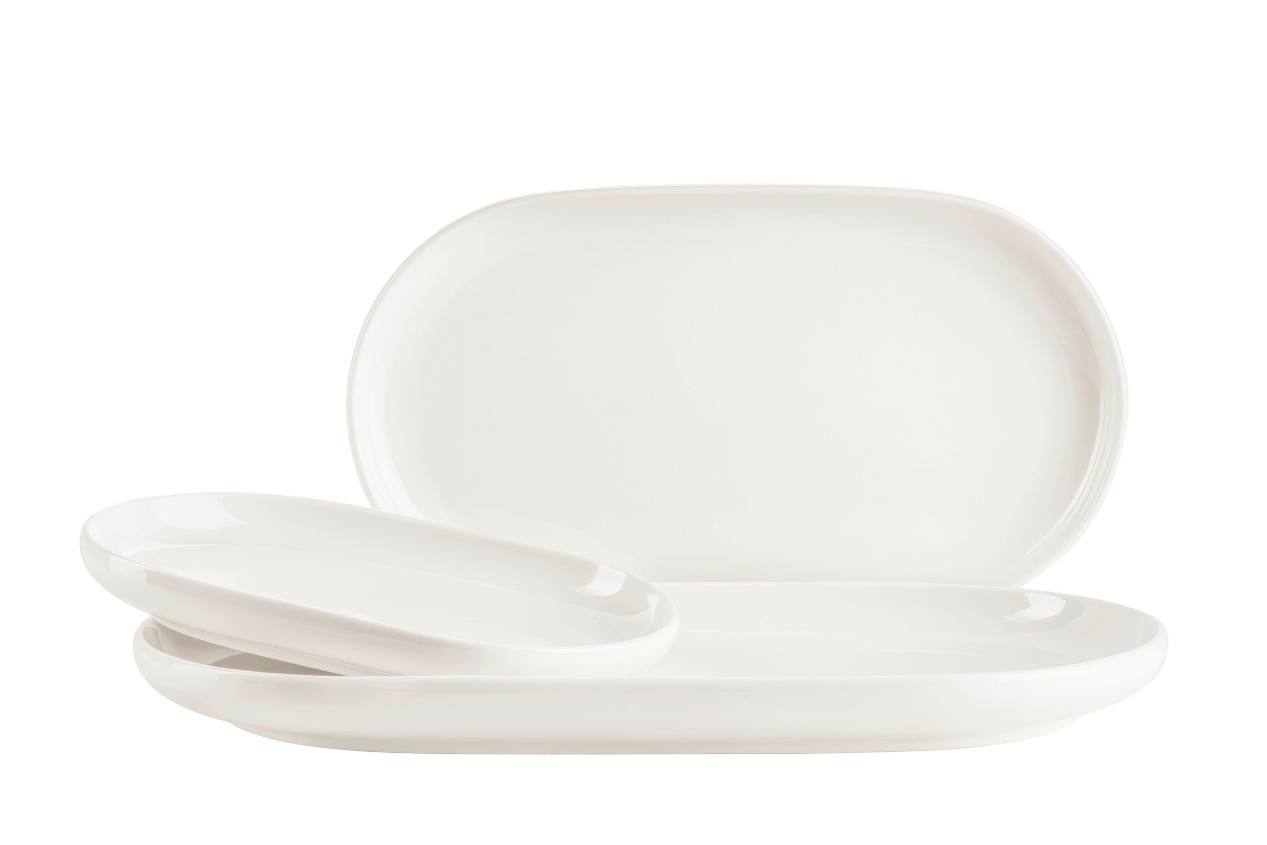 SERVIERPLATTEN-SET TAYA  - Weiss, Basics, Keramik - Mäser