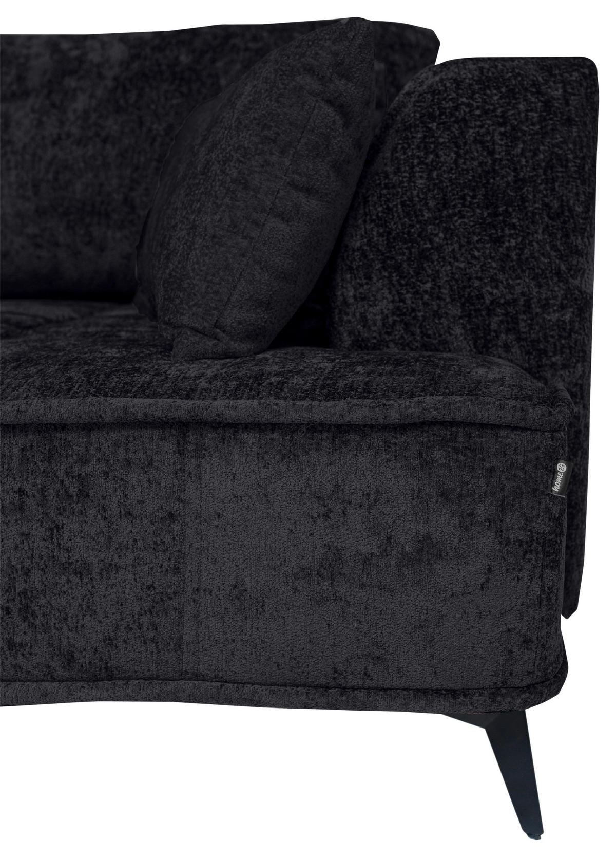 BIGSOFA Chenille Anthrazit  - Anthrazit/Schwarz, Design, Textil/Metall (250/90/120cm) - home24