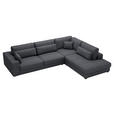 ECKSOFA in Cord Graphitfarben  - Schwarz/Graphitfarben, KONVENTIONELL, Kunststoff/Textil (314/250cm) - Carryhome