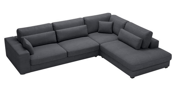 ECKSOFA Graphitfarben Cord  - Schwarz/Graphitfarben, KONVENTIONELL, Kunststoff/Textil (314/250cm) - Carryhome