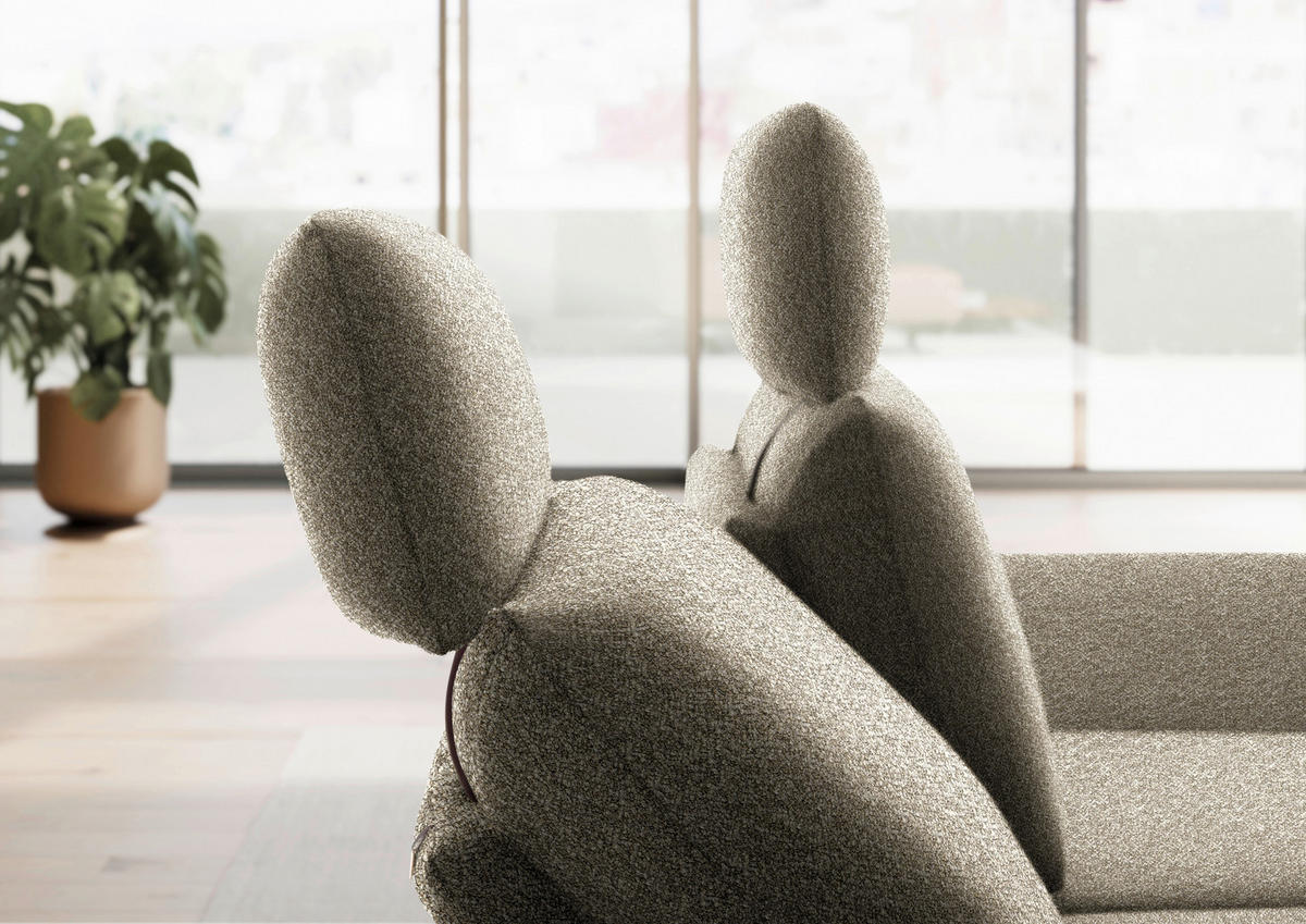 ECKSOFA Flachgewebe Hellbraun  - Hellbraun/Schwarz, Design, Textil/Metall (234/155cm) - Dieter Knoll