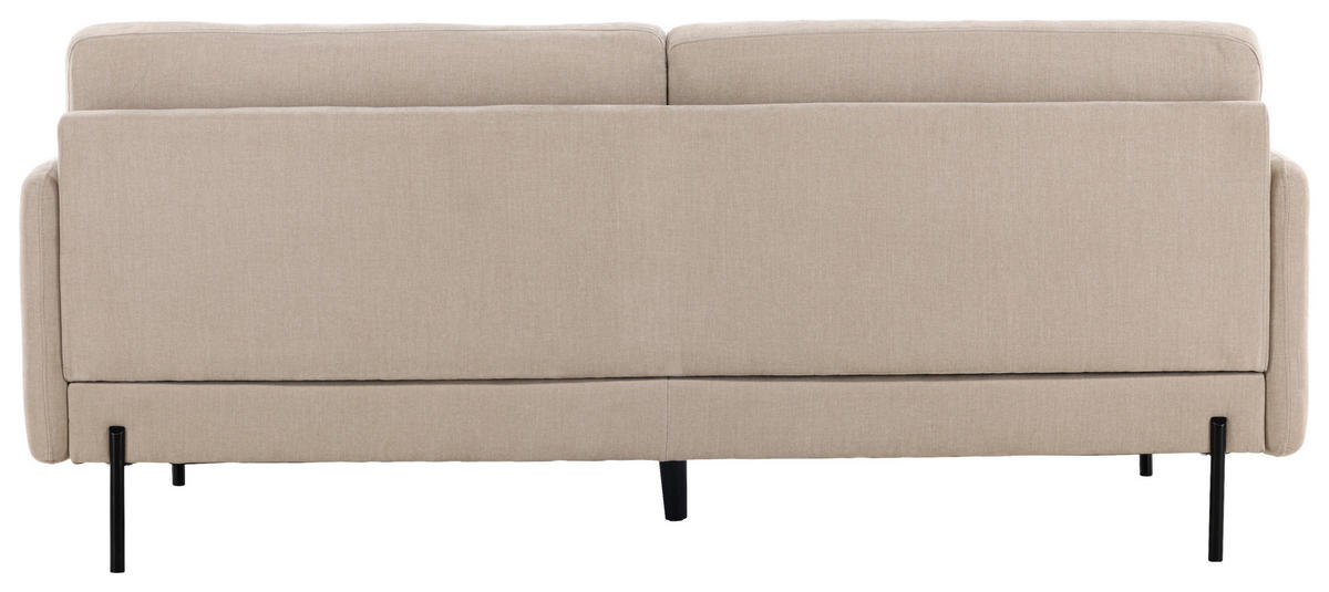 2-SITS SOFFA i metall, textil svart, beige  - beige/svart, Design, metall/textil (209.5/86/87cm) - Livetastic
