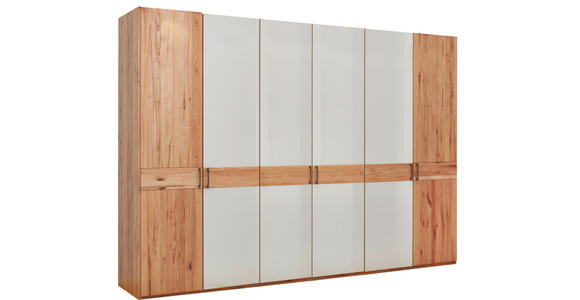 DREHTÜRENSCHRANK 300/216/58 cm,  in Champagner, Kernbuche, 6-türig  - Schieferfarben/Champagner, KONVENTIONELL, Glas/Holz (300/216/58cm) - Venda