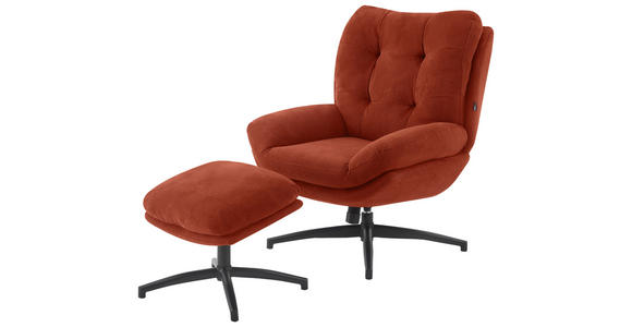 RELAXSESSELSET in Metall, Textil Schwarz, Rostfarben - Rostfarben/Schwarz, Design, Textil/Metall (75/97/88cm) - Carryhome