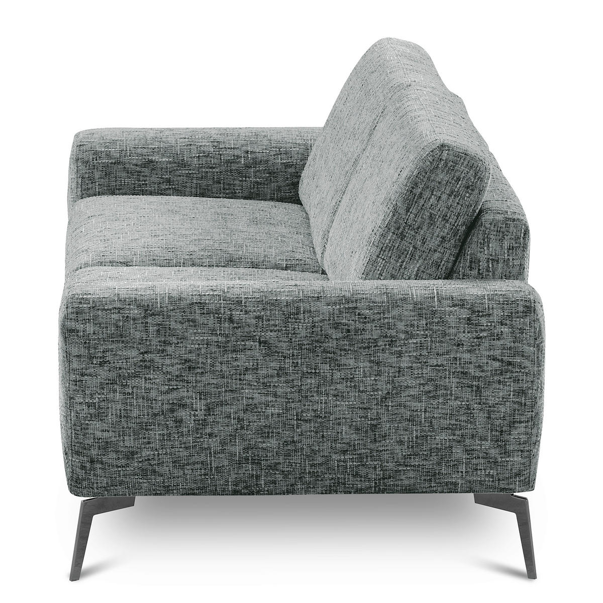 2-SITZER-SOFA Webstoff Anthrazit  - Anthrazit/Schwarz, Design, Textil/Metall (157/85/92cm) - Livetastic