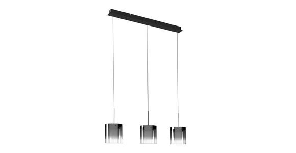 LED-HÄNGELEUCHTE Baia 100/20/180 cm   - Schwarz, Design, Glas/Metall (100/20/180cm) - Dieter Knoll