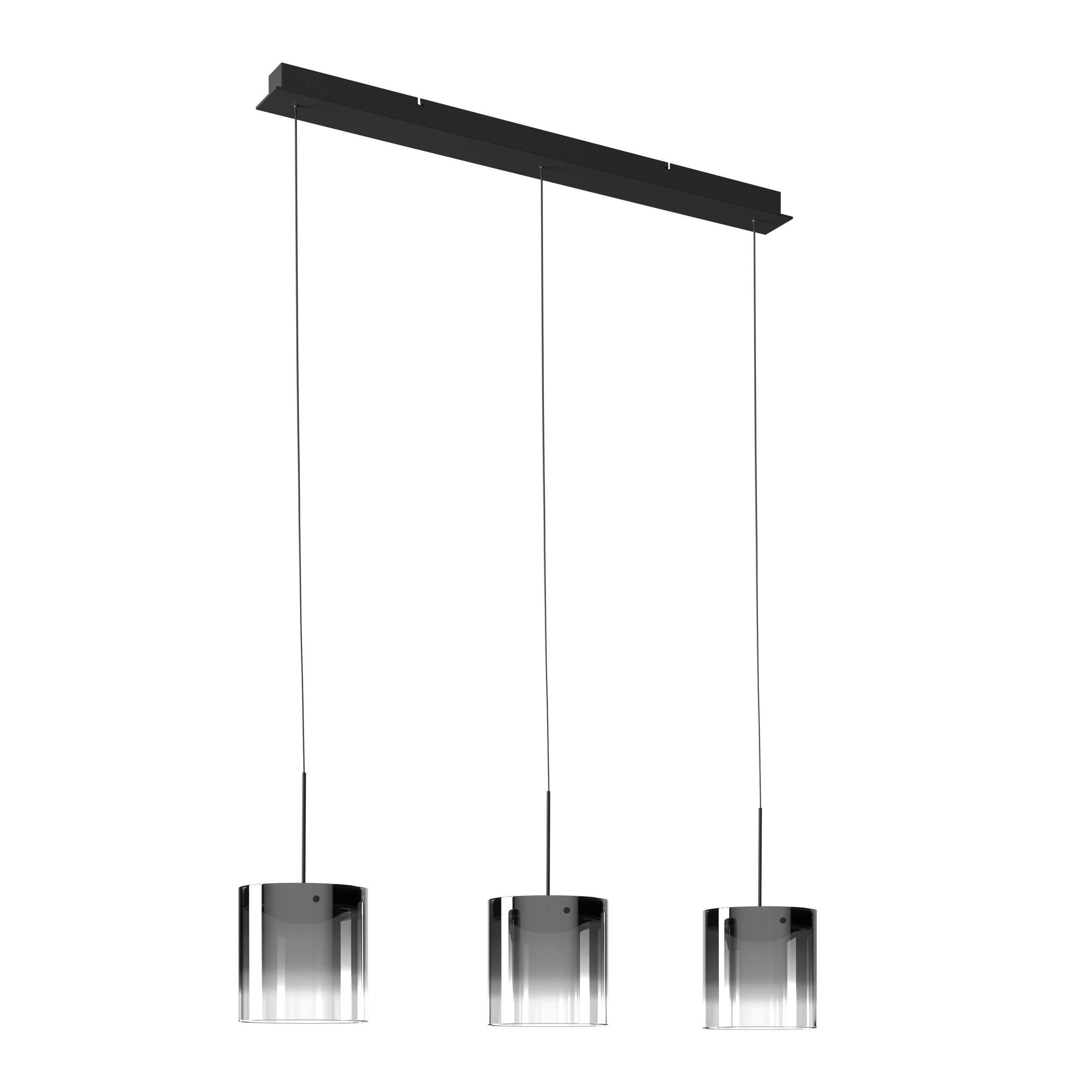 ZÁVESNÉ LED SVIETIDLO, 100/20/180 cm  - čierna, Design, kov/sklo (100/20/180cm) - Dieter Knoll