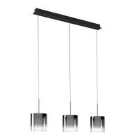 ZÁVESNÉ LED SVIETIDLO, 100/20/180 cm  - čierna, Design, kov/sklo (100/20/180cm) - Dieter Knoll