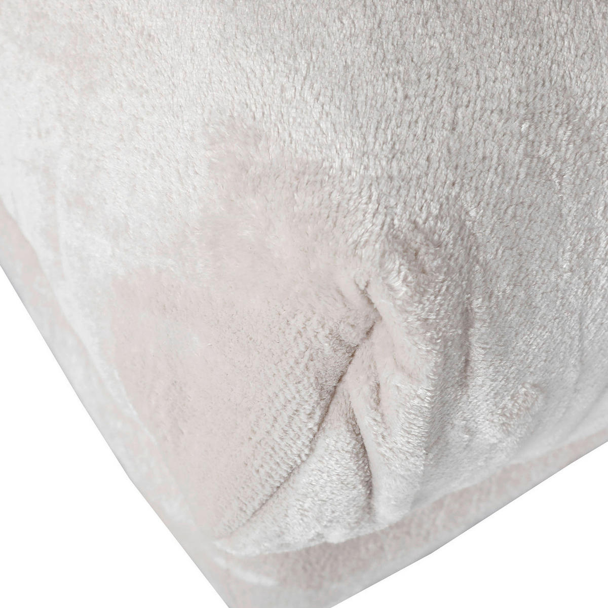 HÖRNSOFFA i plysch vit  - vit/svart, Klassisk, textil/plast (265/170cm) - MID.YOU