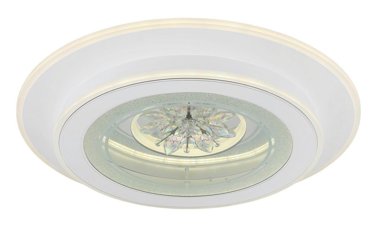 STROPNA LED-SVETILKA   //2700-6500 K/230 V/ - barve kroma/bela, Konvencionalno, kovina/umetna masa (46/6,5cm) - Globo