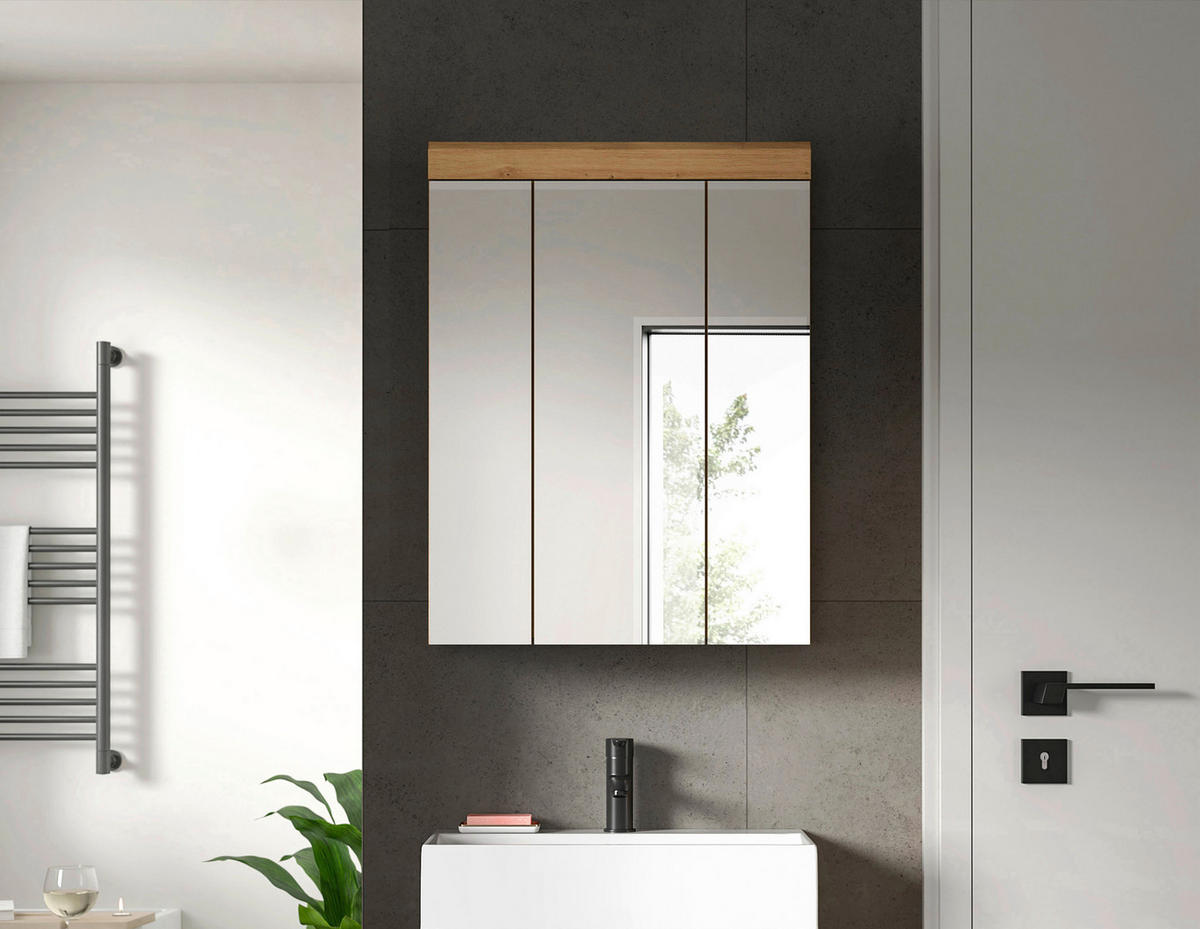 SPIEGELSCHRANK 60/79/18 cm  - Eiche Artisan, MODERN, Glas/Holzwerkstoff (60/79/18cm) - MID.YOU