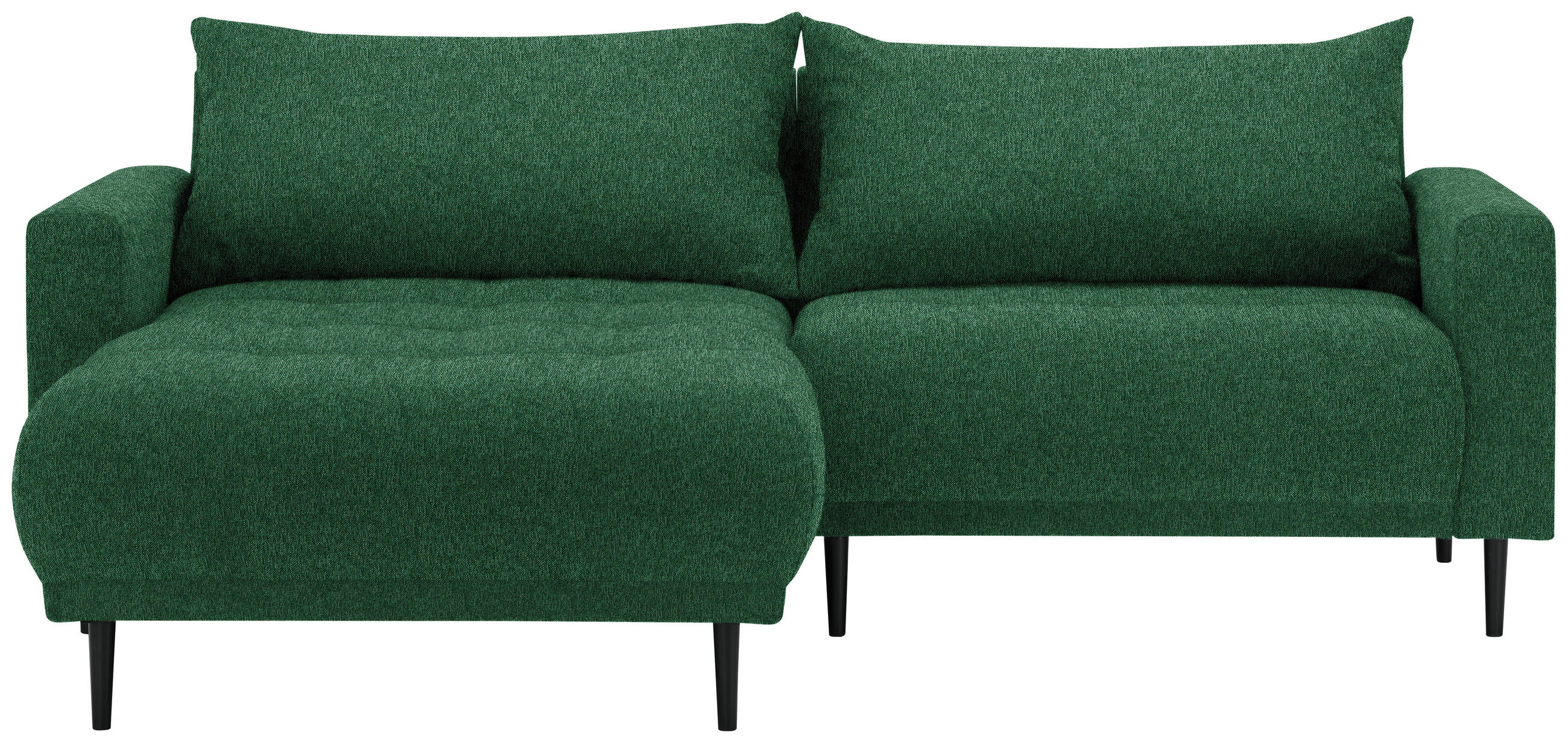 ECKSOFA in Flachgewebe Waldgrün  160/215 cm  - Waldgrün/Schwarz, Design, Holz/Textil (160/215cm) - Stylife