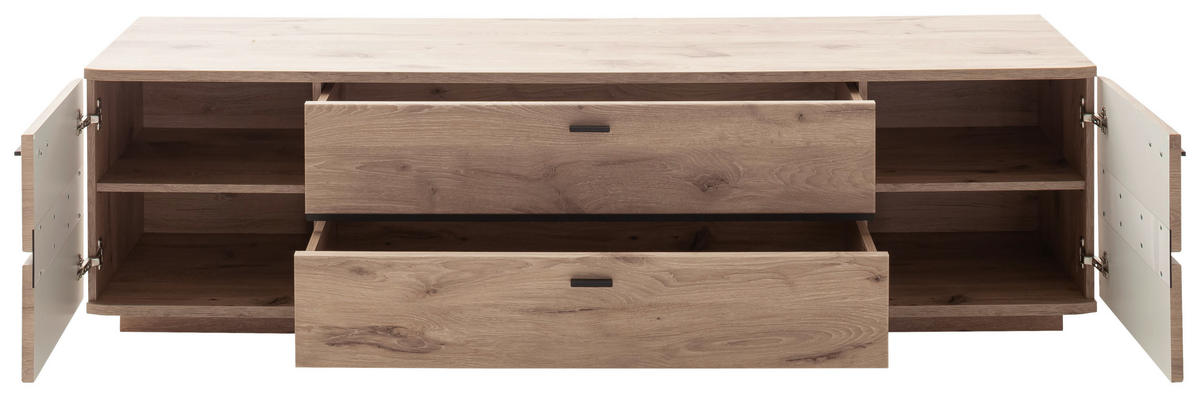 LOWBOARD  in 195/55/50 cm  - Eichefarben/Anthrazit, Konventionell, Holzwerkstoff/Metall (195/55/50cm) - Cantus