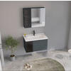 BADEZIMMER 3-teilig  in  - Weiß Hochglanz/Anthrazit, MODERN, Glas/Keramik (80/114/45cm) - MID.YOU