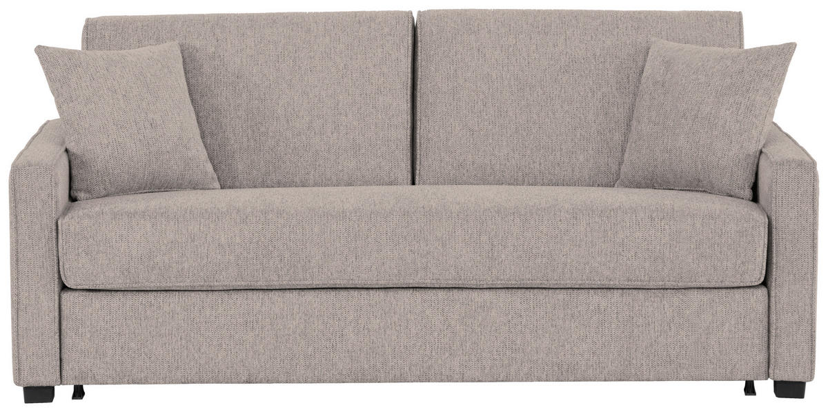SCHLAFSOFA in Textil Taupe  - Taupe/Schwarz, Design, Kunststoff/Textil (186/83/100cm) - Livetastic