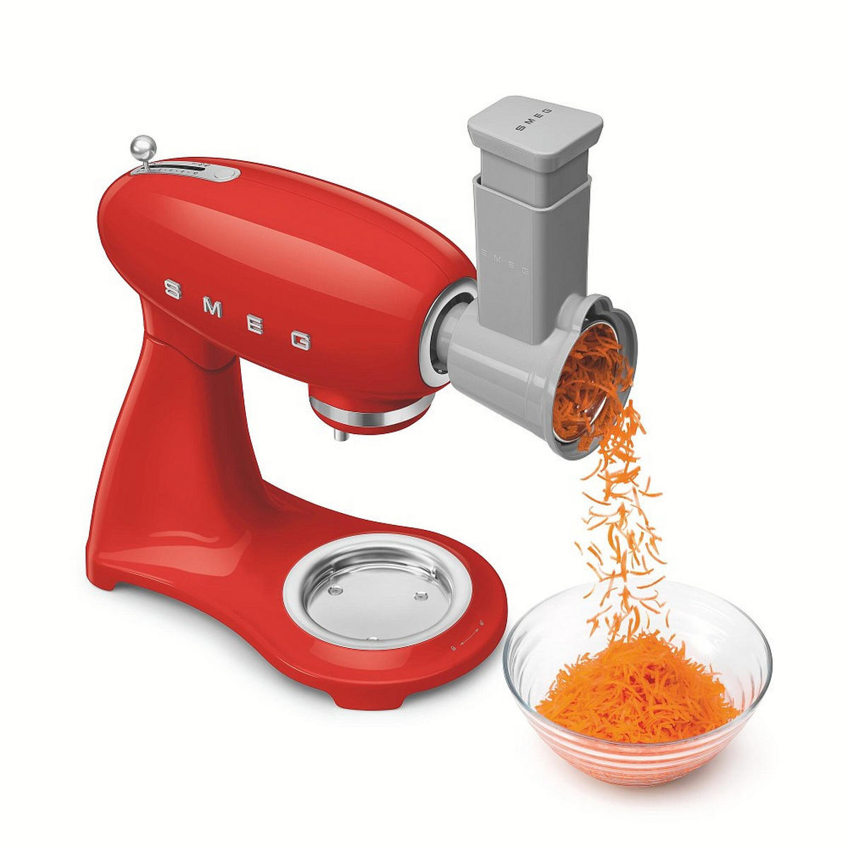 KÜCHENMASCHINE 50´S STYLE SMF05CREU  - Rot/Alufarben, Basics, Metall (40,2/37,8/22,1cm) - SMEG