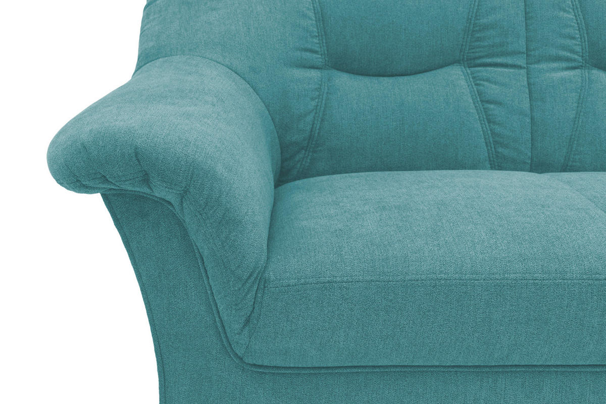 ECKSOFA Petrol Mikrofaser  - Petrol/Schwarz, KONVENTIONELL, Kunststoff/Textil (190/240cm) - MID.YOU