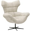 OHRENSESSEL in Chenille Creme  - Creme/Schwarz, Design, Textil/Metall (103/119/84cm) - Esposa