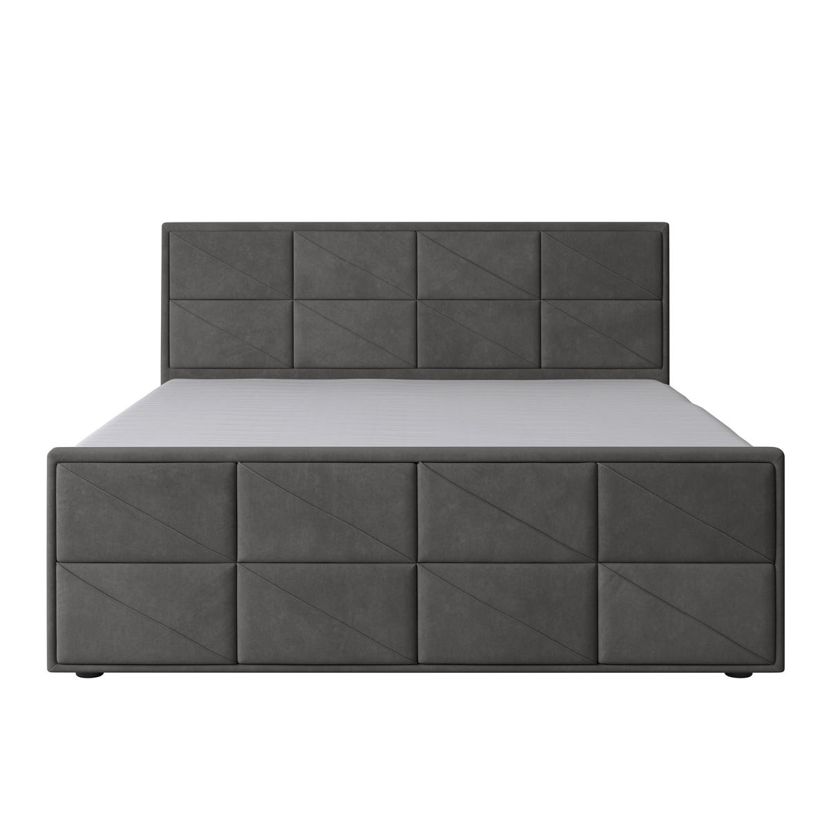 BOXSPRINGBETT 180/200 cm  in Anthrazit  - Anthrazit/Schwarz, MODERN, Karton/Holzwerkstoff (180/200cm) - MID.YOU