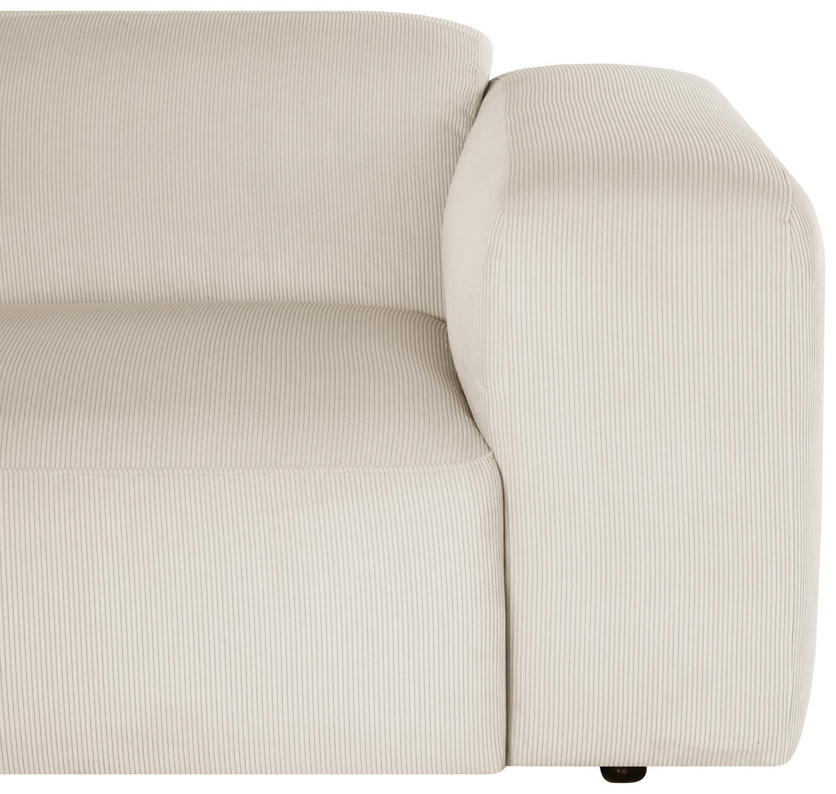 ECKSOFA in Cord Creme  - Creme/Schwarz, Design, Kunststoff/Textil (170/252cm) - MID.YOU