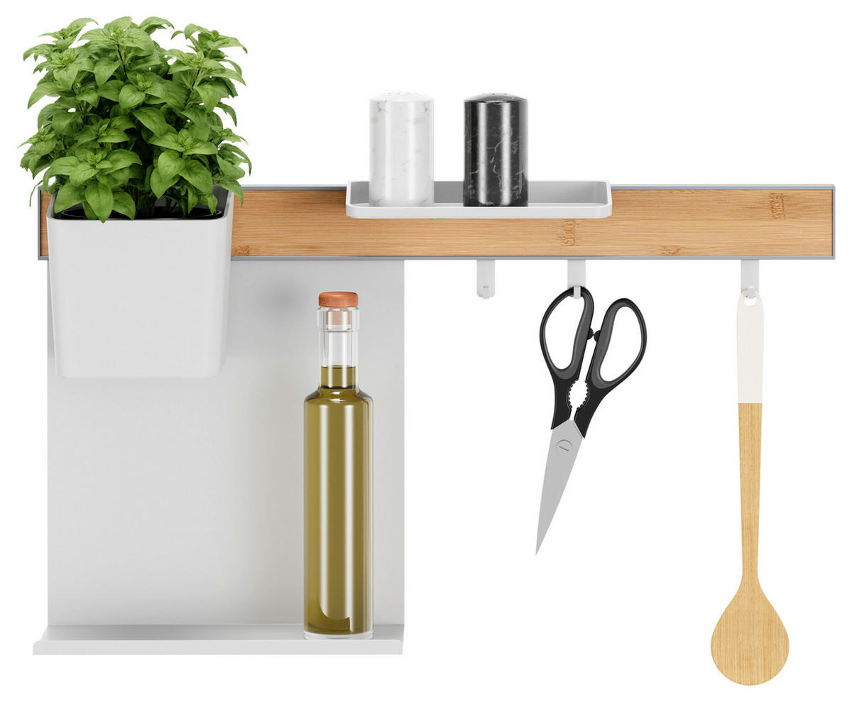KÜCHEN-ORGANIZER-SET - Braun/Weiß, Basics, Holz/Kunststoff (60/34/15cm) - Tesa