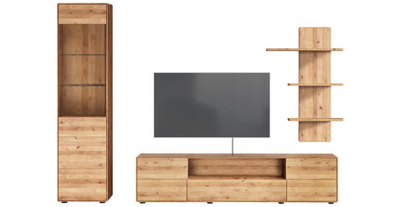 WOHNWAND 3-teilig  in Wildeiche  261/200/40 cm  - Wildeiche, KONVENTIONELL, Holz (261/200/40cm) - Linea Natura