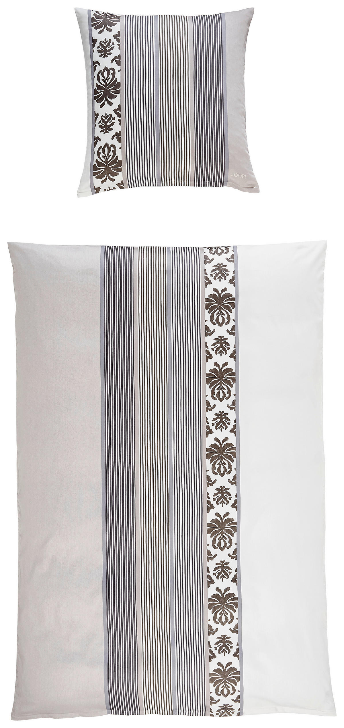 POSTEĽNÁ BIELIZEŇ, makosatén, grafitová, béžová, 155/220 cm  - grafitová/béžová, Trend, textil (155/220cm) - Joop!