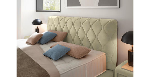 BOXSPRINGBETT 200/200 cm  in Creme  - Creme/Schwarz, Design, Kunststoff/Textil (200/200cm) - Johann Jakob