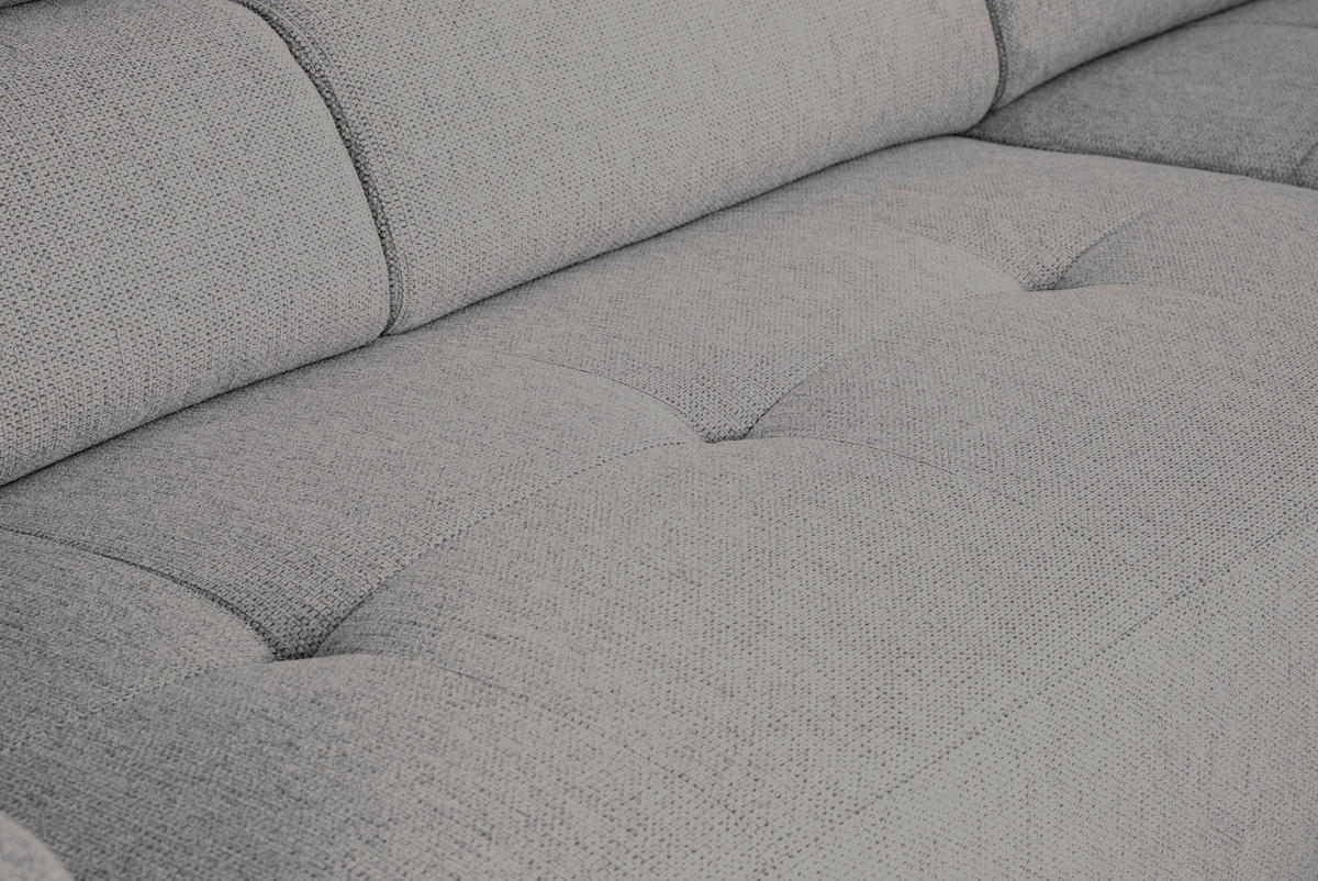 ECKSOFA in Struktur Dunkelgrau  - Dunkelgrau/Schwarz, Design, Kunststoff/Textil (284/205cm) - MID.YOU