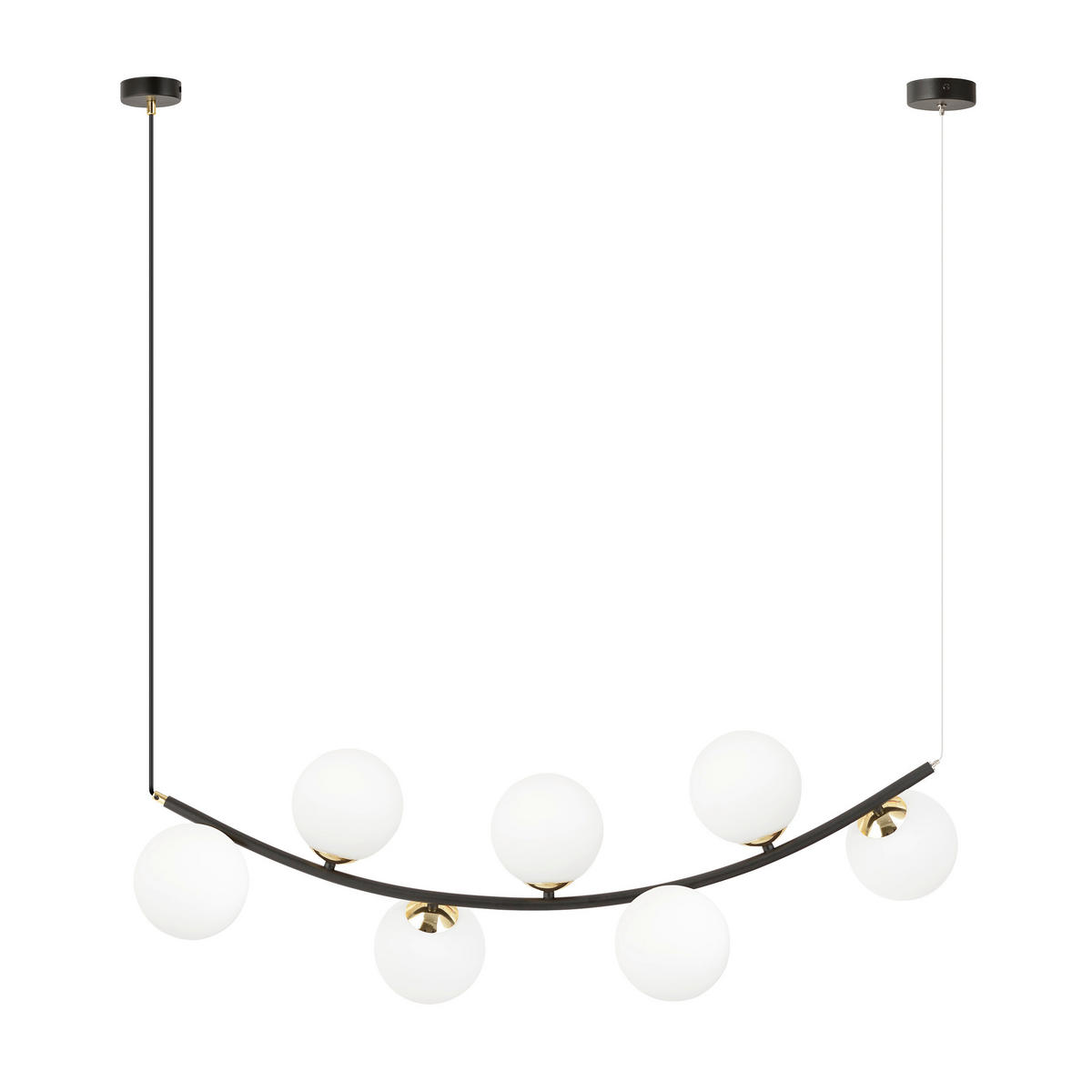 HÄNGELEUCHTE  95/28/100 cm    - Schwarz, Trend, Glas/Metall (95/28/100cm)