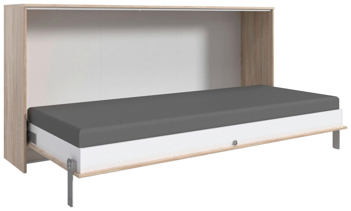 SCHRANKBETT 120/200 cm,  in Eichefarben, Lattenrost inkl.  - Eichefarben, KONVENTIONELL, Holz/Metall (120/200cm) - MID.YOU