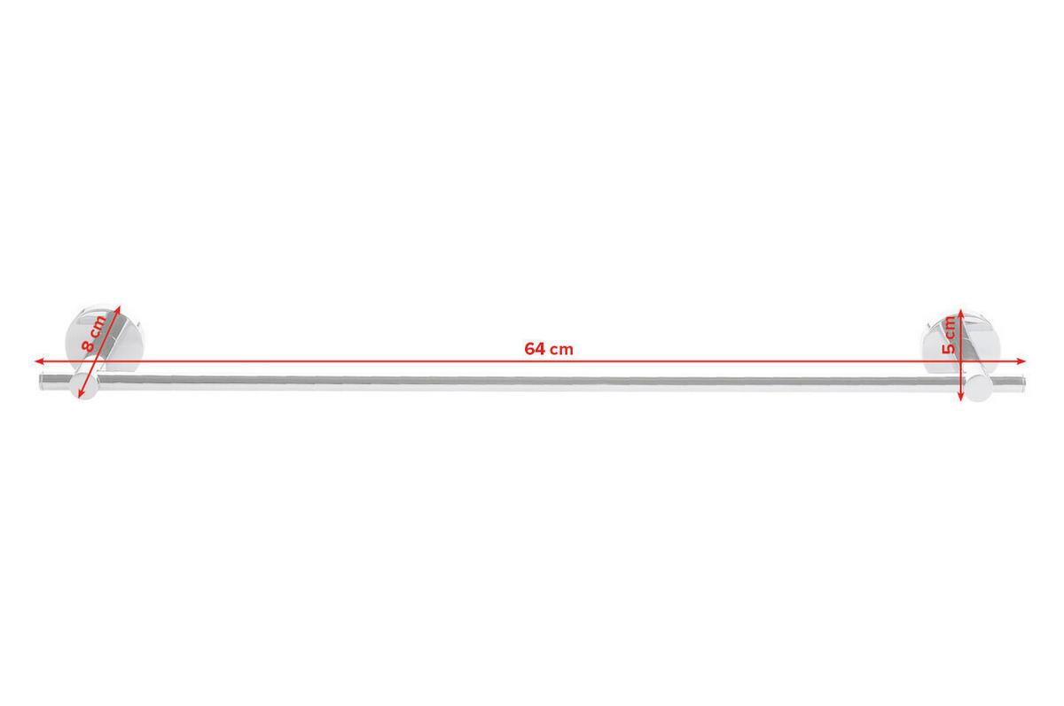 HANDTUCHSTANGE Chromfarben  - Chromfarben, Basics, Metall (64/5/8cm) - Tesa