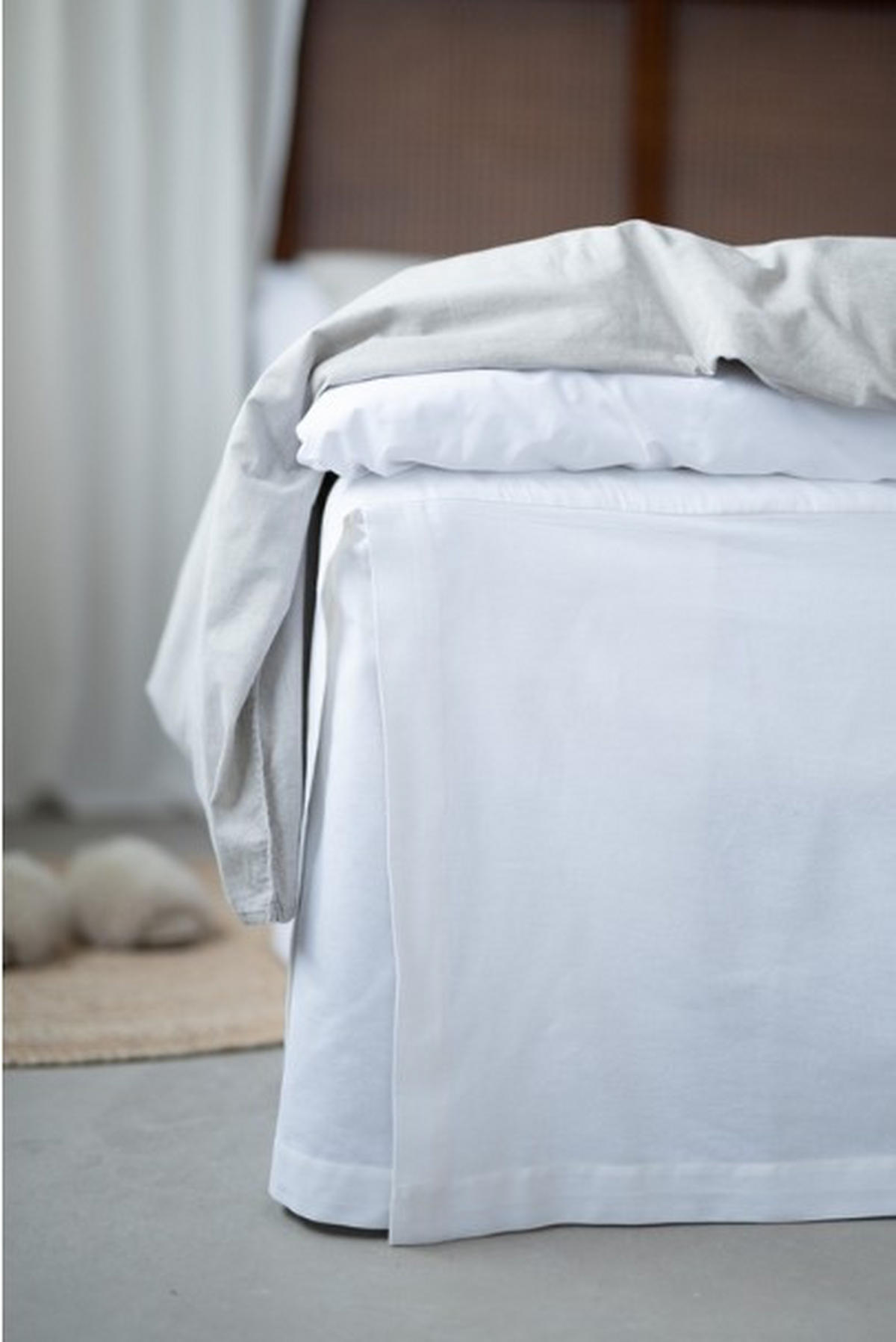 Sängkappa  - vit, Basics, textil (200/90/45cm) - Best Price