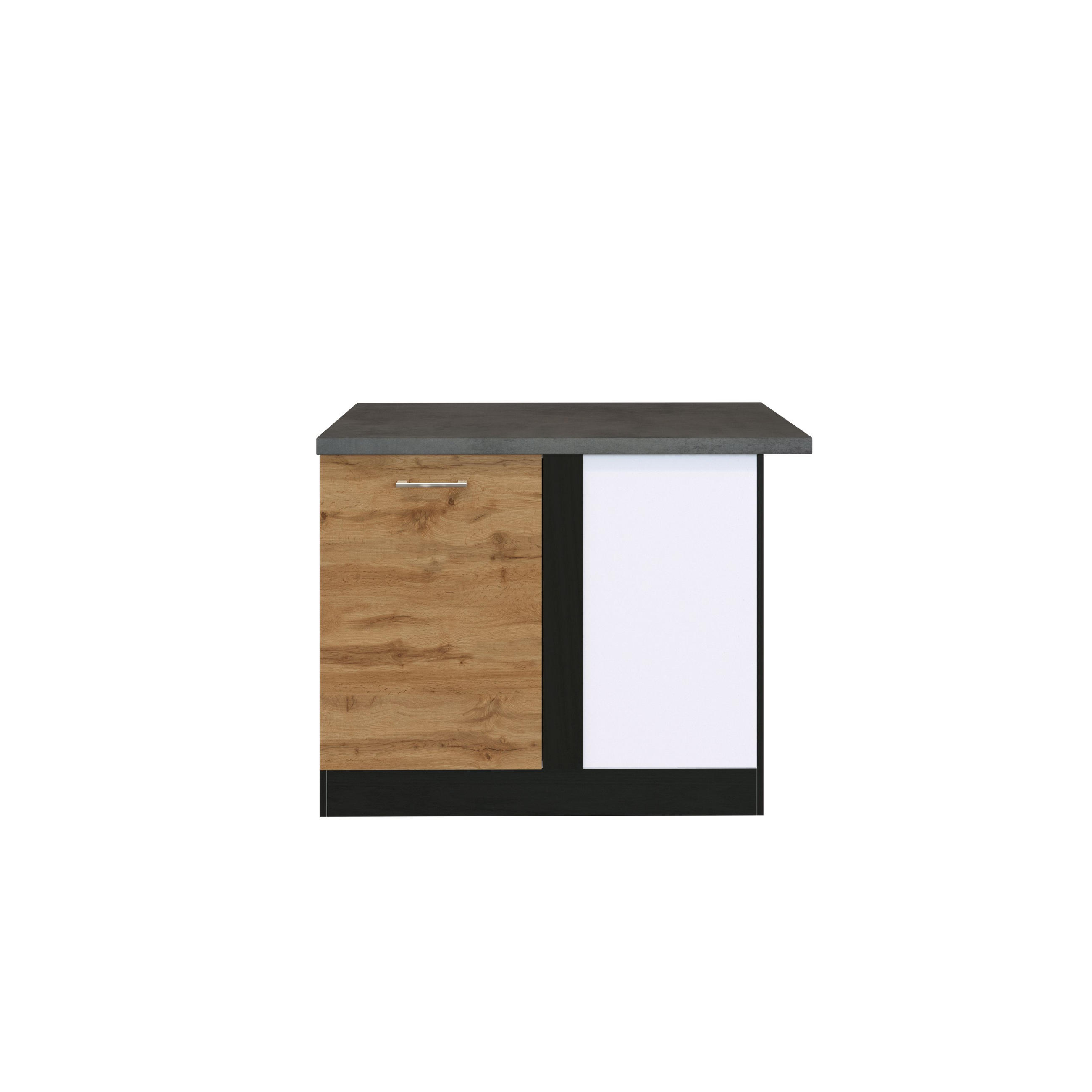 ECKUNTERSCHRANK 110/85/60 cm  - Chromfarben/Eichefarben, Modern, Holzwerkstoff/Metall (110/85/60cm) - Held