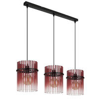 HÄNGELEUCHTE GORLEY 80/20/140 cm   - Klar/Brombeere, Basics, Glas/Kunststoff (80/20/140cm) - Globo