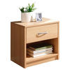 NACHTSCHRANK 39/41/28 cm  - Buchefarben/Silberfarben, Basics, Holzwerkstoff/Kunststoff (39/41/28cm) - P & B