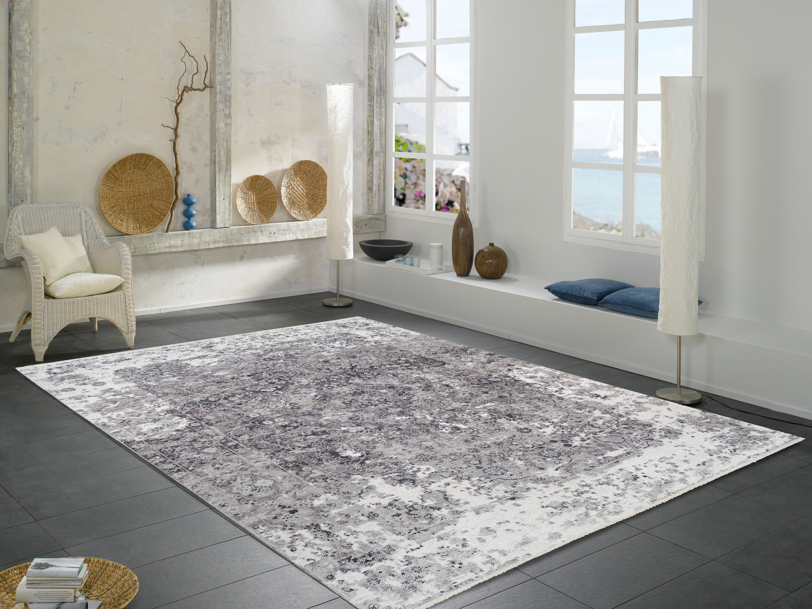 WEBTEPPICH  140/190 cm  Grau, Silberfarben   - Silberfarben/Grau, Design, Textil (140/190cm) - Novel