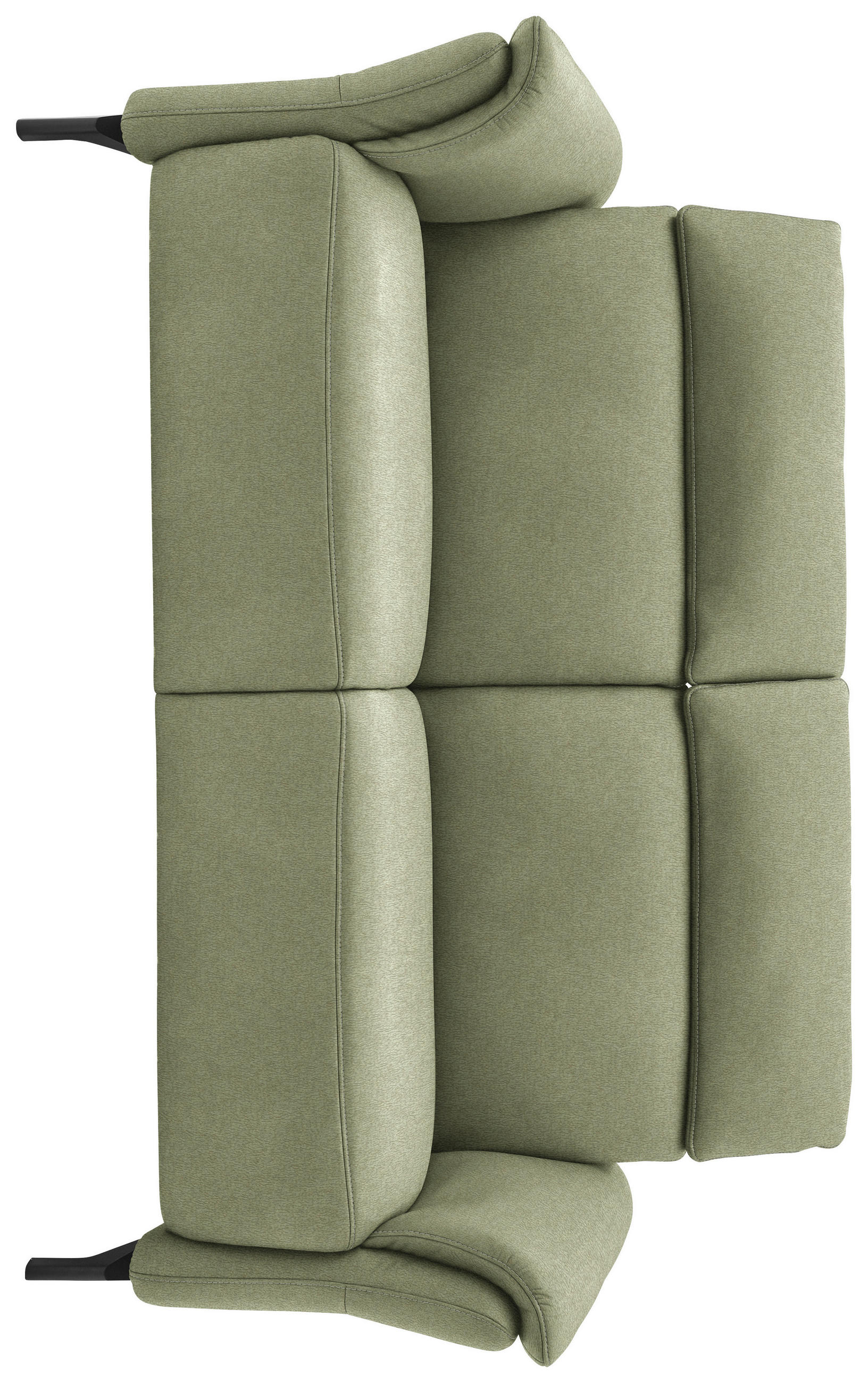 2-SITZER-SOFA Mikrofaser Hellgrün  - Schwarz/Hellgrün, Konventionell, Textil/Metall (178/103/92cm) - Dieter Knoll