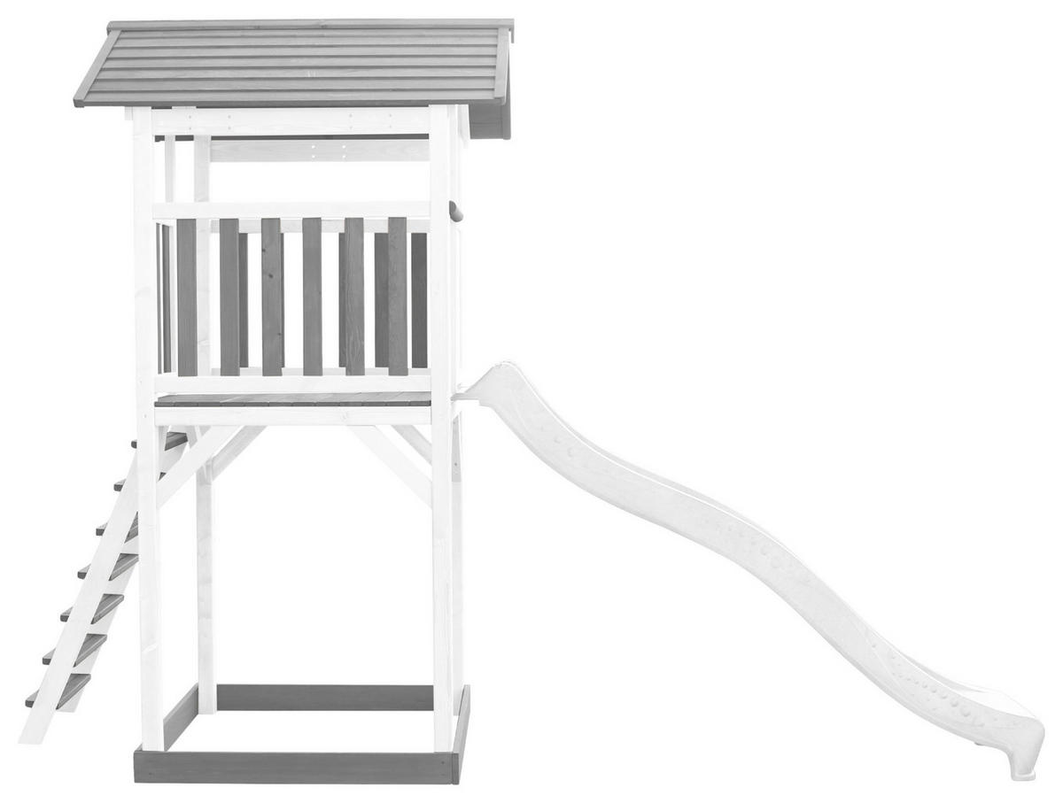 SPIELTURM 111,2/241,9/349 cm  - Weiss/Grau, Konventionell, Holz/Kunststoff (111,2/241,9/349cm)