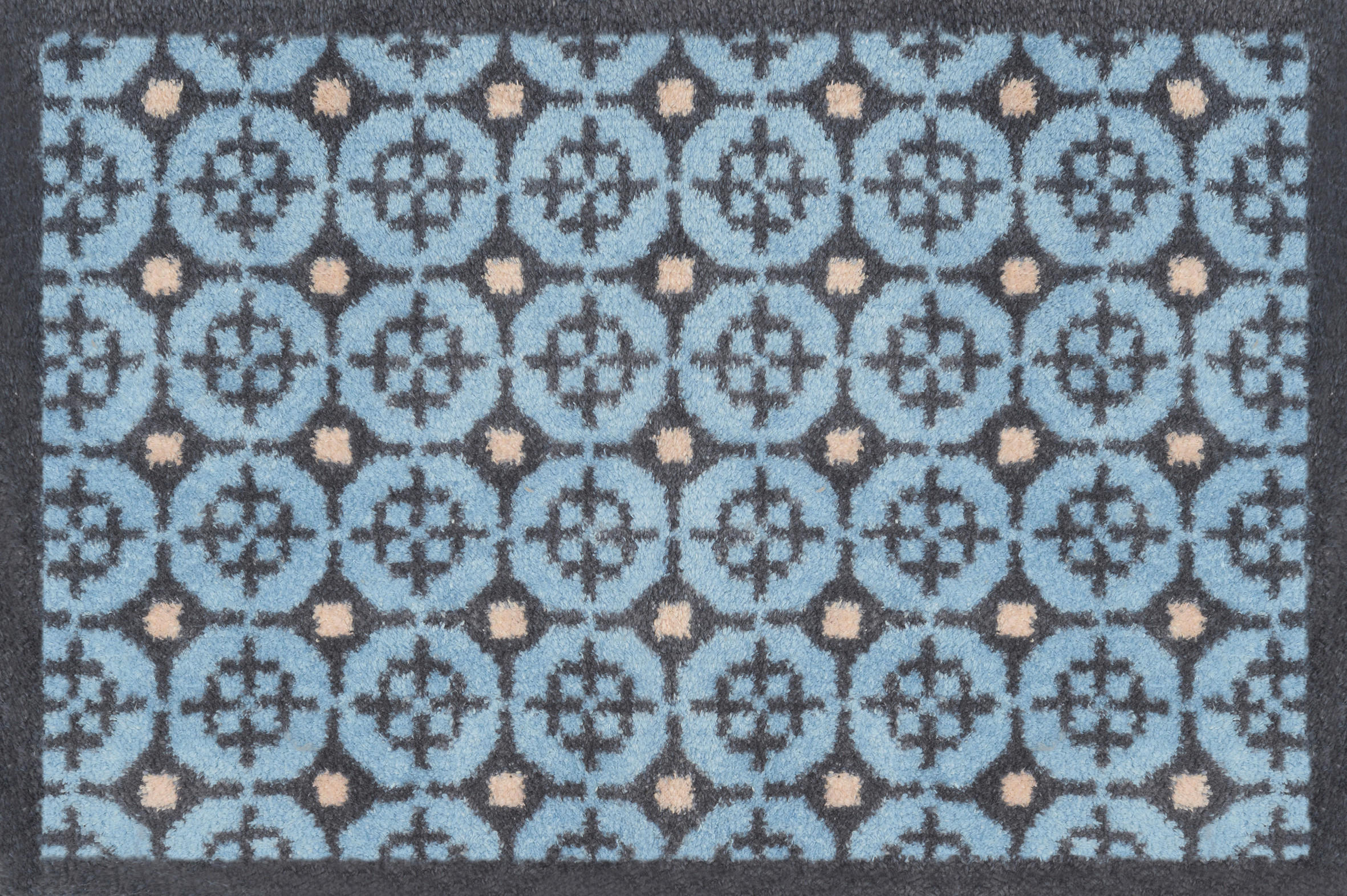FUSSMATTE 40/60 cm Parterre Blue  - Blau, ROMANTIK / LANDHAUS, Kunststoff/Textil (40/60cm) - wash+dry