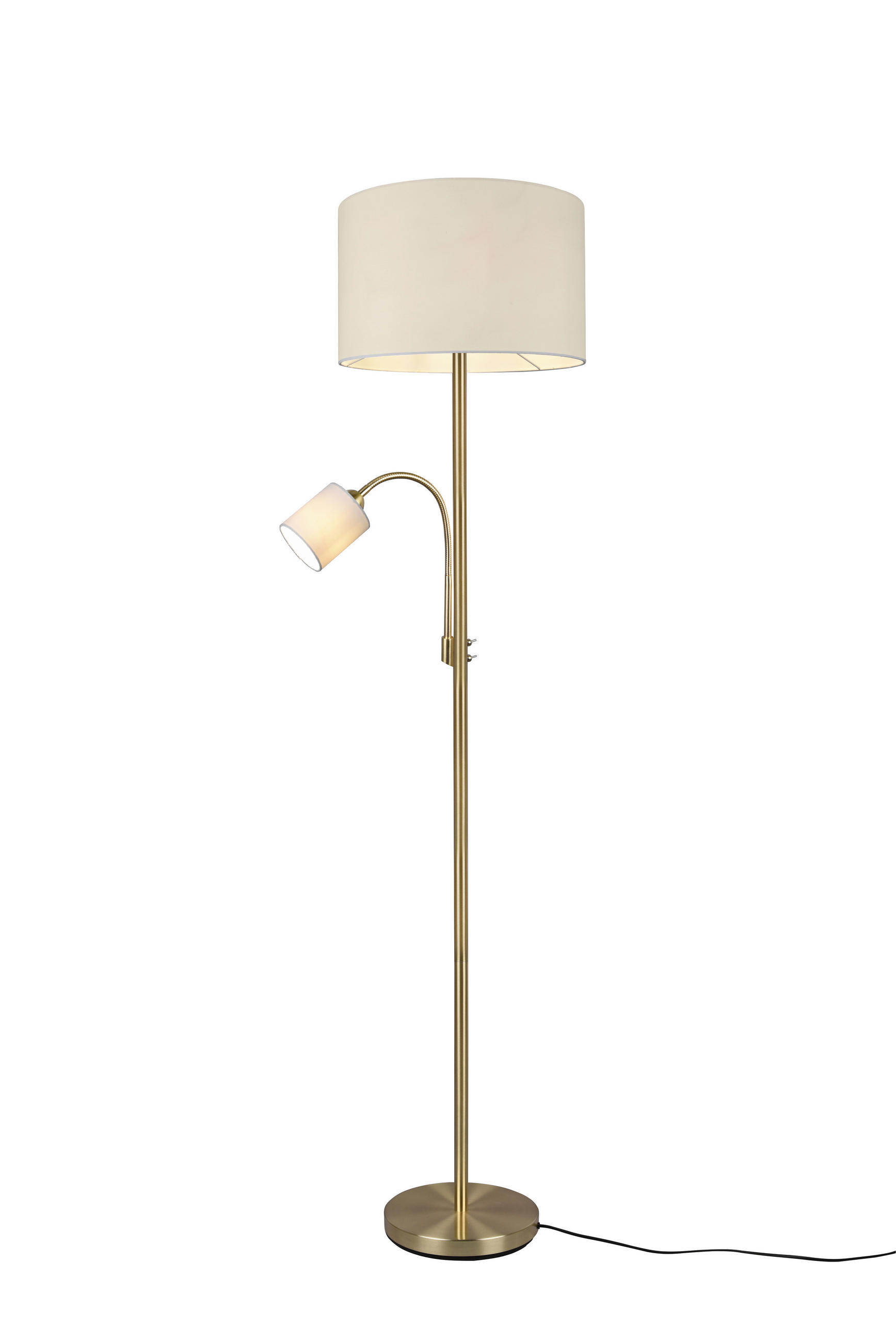 STEHLEUCHTE 40/170 cm    - Messingfarben/Creme, KONVENTIONELL, Textil/Metall (40/170cm) - Trio Leuchten