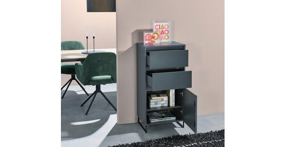 KOMMODE  in 50/103/38 cm  - Anthrazit/Schwarz, KONVENTIONELL, Holzwerkstoff/Metall (50/103/38cm) - Carryhome