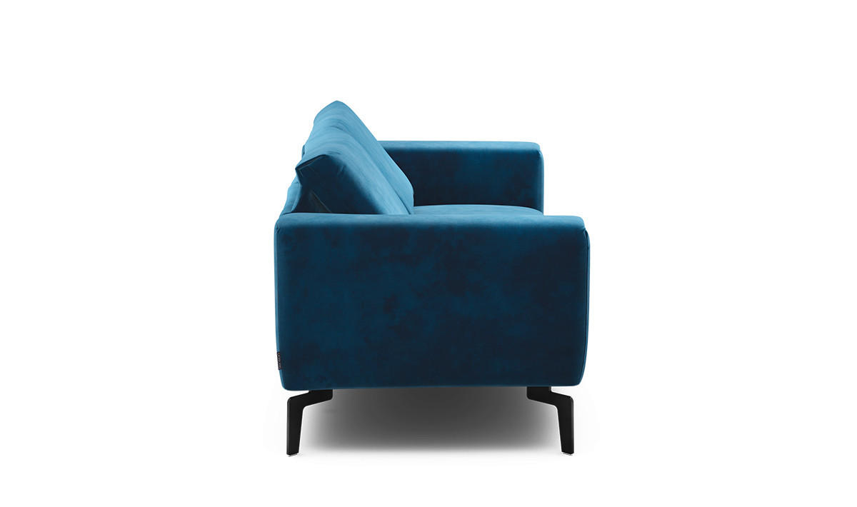 2-SITZER-SOFA Samt Blau  - Blau/Schwarz, Design, Textil/Metall (180/86/86-94cm) - SENSOO