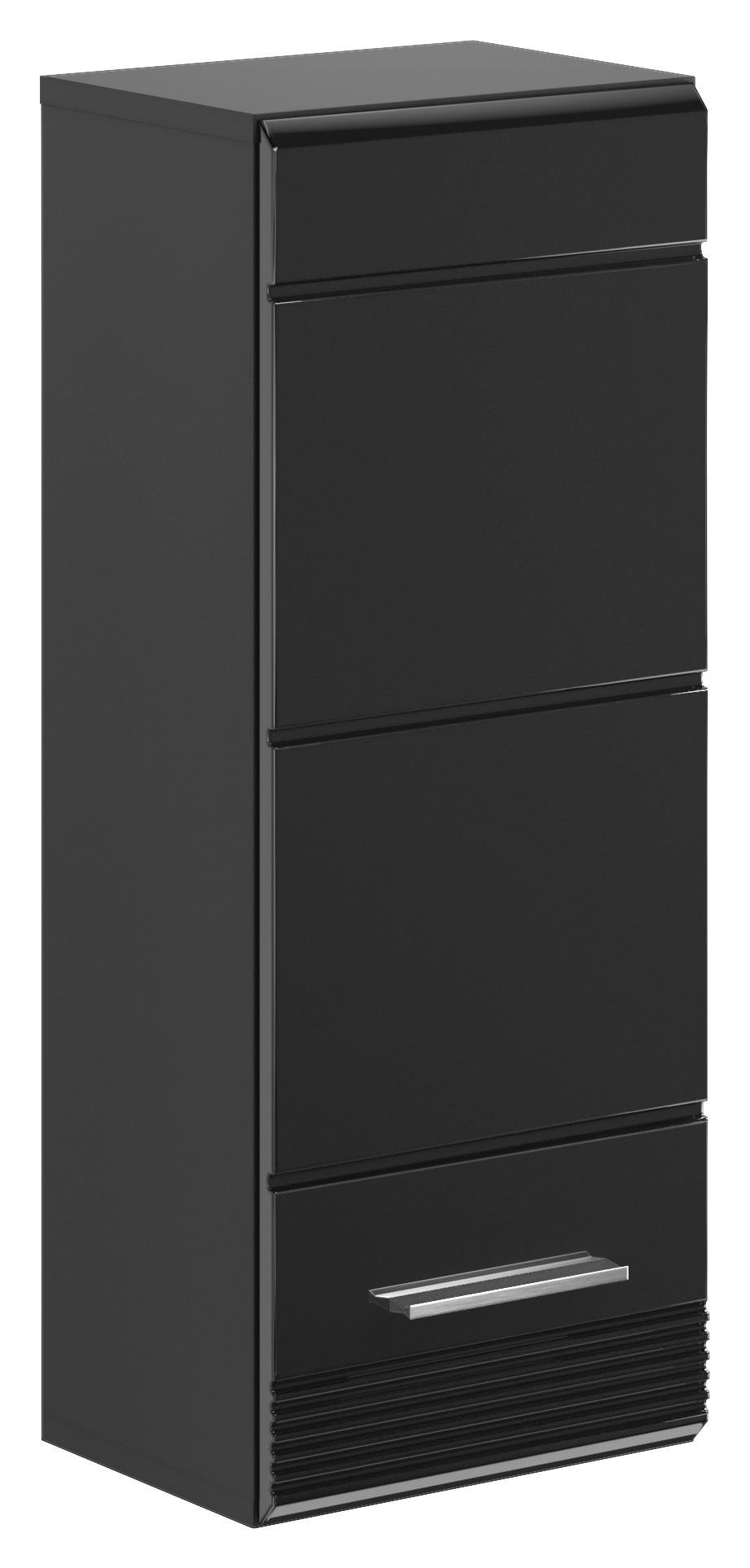 HÄNGESCHRANK 30/77/23 cm  - Schwarz Hochglanz/Schwarz, MODERN, Holzwerkstoff/Kunststoff (30/77/23cm) - MID.YOU