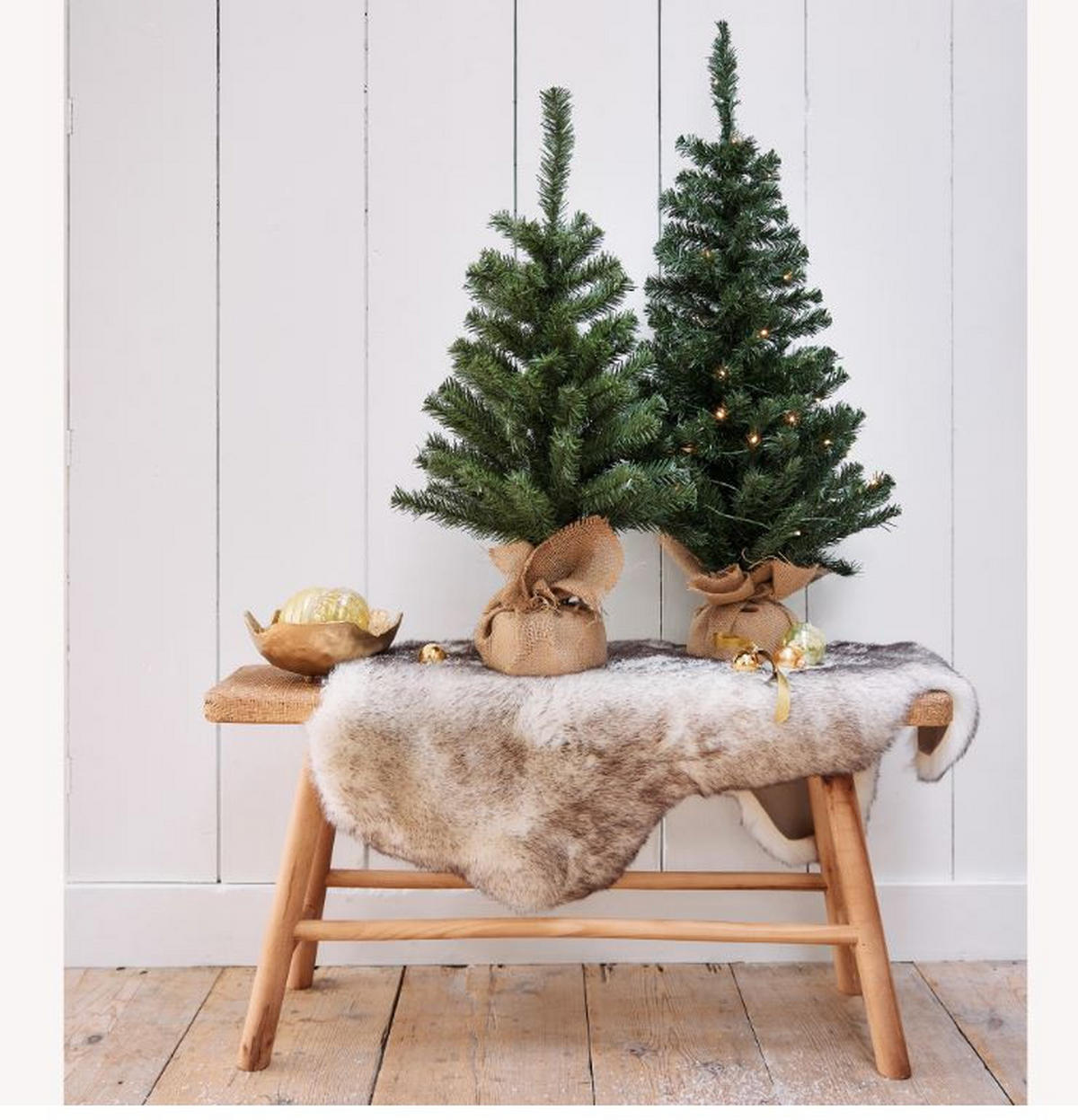 NOVOGODIŠNJA JELKA - zelena/bež, Osnovno, tekstil/plastika (35/60cm) - X-Mas